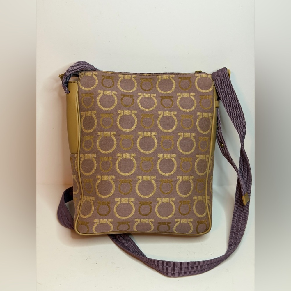 Salvatore Ferragamo Ferra Camera Gancini Canvas Crossbody Bag - Picture 6 of 13